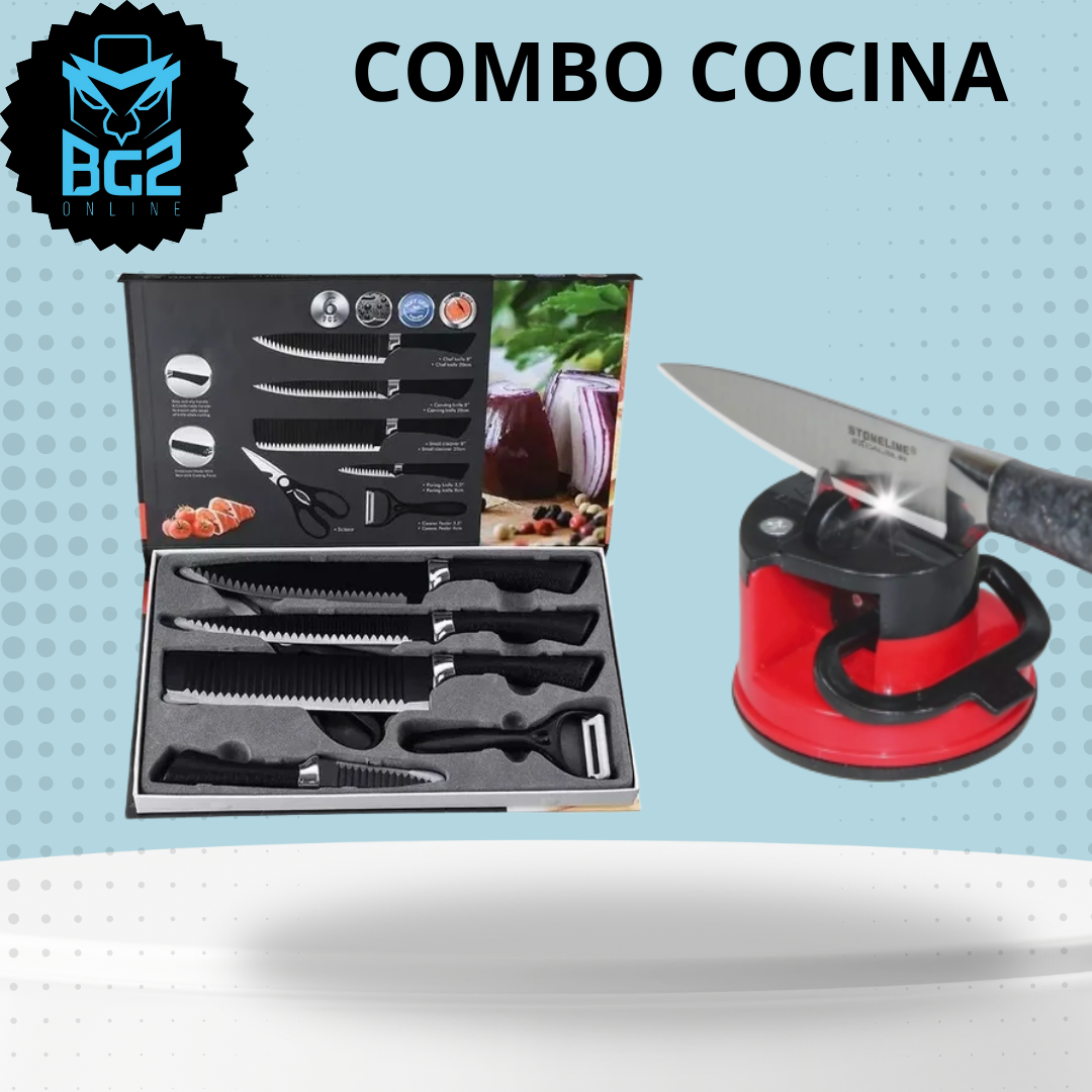 SET DE CUCHILLOS CON AFILADOR